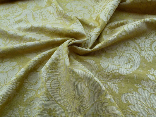 Scalamandre Dover Damask Gold Classic Damask Cotton Linen Renaissance Old World Weavers MSRP USD 292/Y