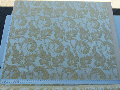 Scalamandre Elegant Bracci Chenille Gold Acanthus Feather Damask  Old World Weavers MSRP USD 232/Y