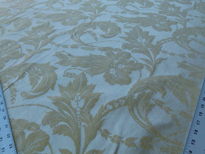 Scalamandre Elegant Bracci Chenille Gold Acanthus Feather Damask  Old World Weavers MSRP USD 232/Y