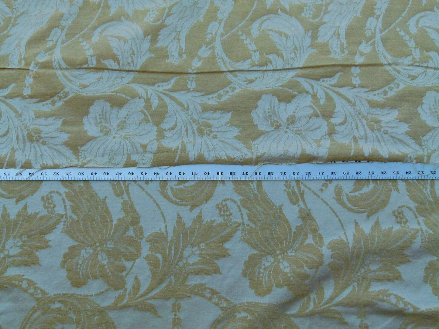 Scalamandre Elegant Bracci Chenille Gold Acanthus Feather Damask  Old World Weavers MSRP USD 232/Y