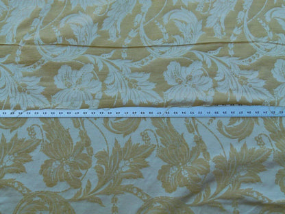 Scalamandre Elegant Bracci Chenille Gold Acanthus Feather Damask  Old World Weavers MSRP USD 232/Y