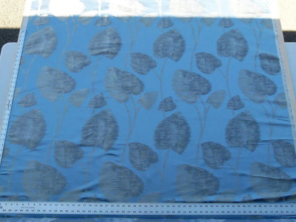 Scalamandre Isabella Blue Shimmer Mystic Foliage Heart Shape Silk Lampas Old World Weavers MSRP USD 428/y