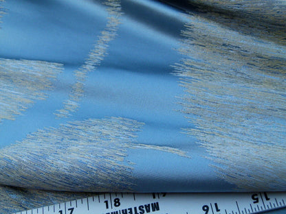 Scalamandre Isabella Blue Shimmer Mystic Foliage Heart Shape Silk Lampas Old World Weavers MSRP USD 428/y