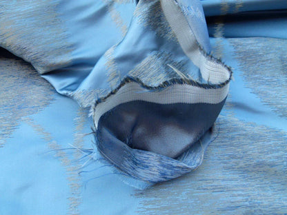 Scalamandre Isabella Blue Shimmer Mystic Foliage Heart Shape Silk Lampas Old World Weavers MSRP USD 428/y