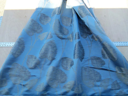 Scalamandre Isabella Blue Shimmer Mystic Foliage Heart Shape Silk Lampas Old World Weavers MSRP USD 428/y