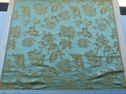 Scalamandre Samarcand Green Copper Gold Heavy Silk Damask  Old World Weavers MSRP USD 412