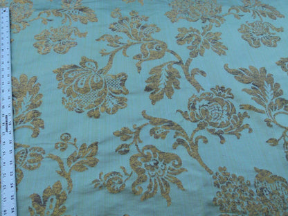 Scalamandre Samarcand Green Copper Gold Heavy Silk Damask  Old World Weavers MSRP USD 412