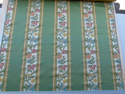 Scalamandre Salerno Green Grey Watkins Floral Pomegranate Pear Rose Stripe MSRP USD 152/Y