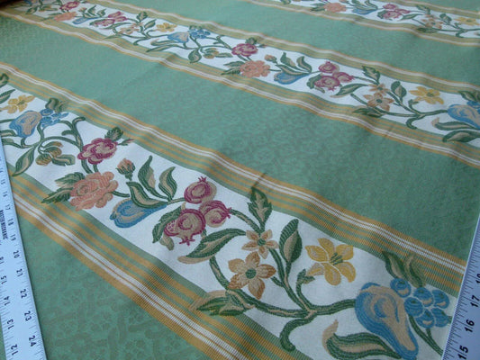 Scalamandre Salerno Green Grey Watkins Floral Pomegranate Pear Rose Stripe MSRP USD 152/Y