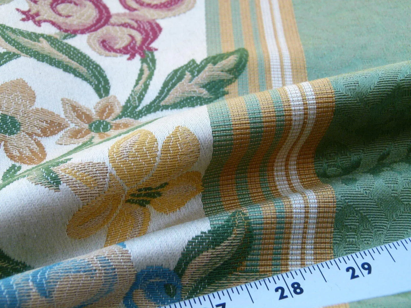 Scalamandre Salerno Green Grey Watkins Floral Pomegranate Pear Rose Stripe MSRP USD 152/Y