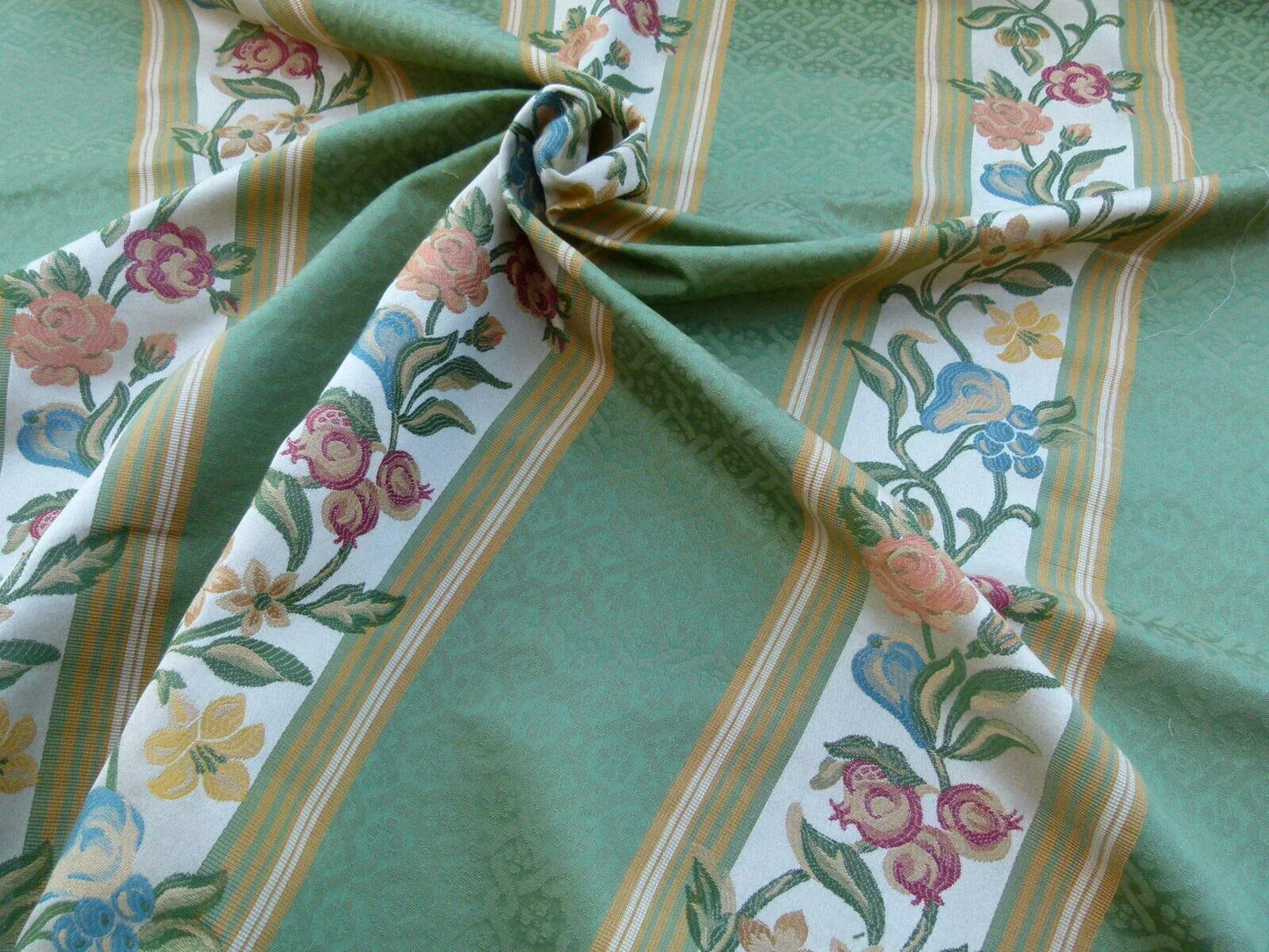 Scalamandre Salerno Green Grey Watkins Floral Pomegranate Pear Rose Stripe MSRP USD 152/Y