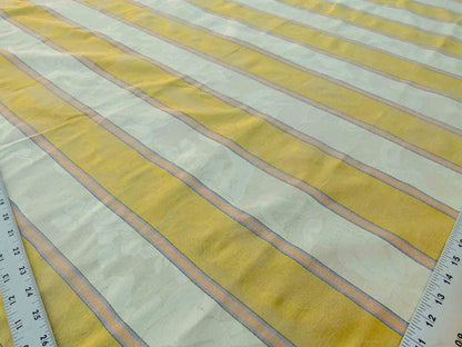 Scalamandre Damasko Rigato Damask Stripe Magnolia Gold Cream Pink Old World Weavers Fonthill MSRP USD 164/Y