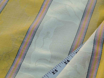 Scalamandre Damasko Rigato Damask Stripe Magnolia Gold Cream Pink Old World Weavers Fonthill MSRP USD 164/Y