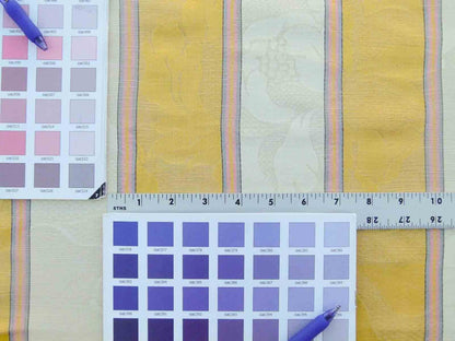 Scalamandre Damasko Rigato Damask Stripe Magnolia Gold Cream Pink Old World Weavers Fonthill MSRP USD 164/Y