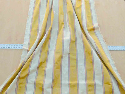 Scalamandre Damasko Rigato Damask Stripe Magnolia Gold Cream Pink Old World Weavers Fonthill MSRP USD 164/Y