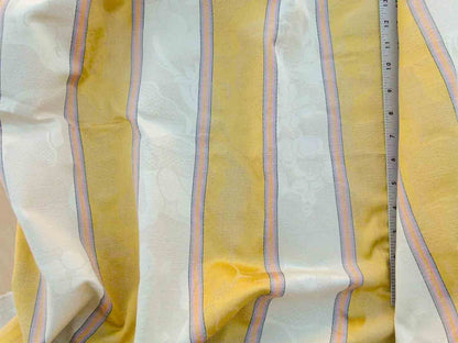 Scalamandre Damasko Rigato Damask Stripe Magnolia Gold Cream Pink Old World Weavers Fonthill MSRP USD 164/Y