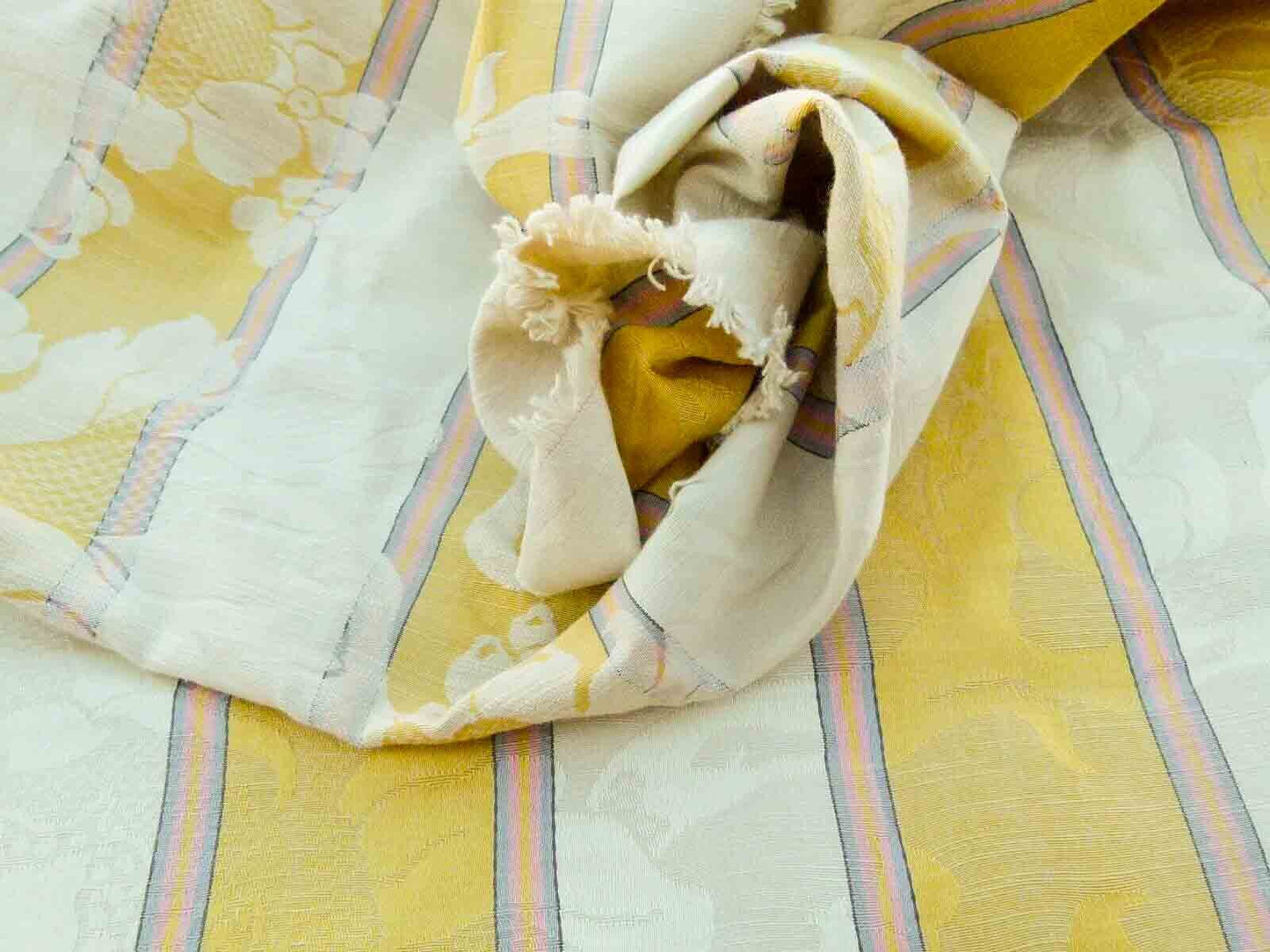 Scalamandre Damasko Rigato Damask Stripe Magnolia Gold Cream Pink Old World Weavers Fonthill MSRP USD 164/Y