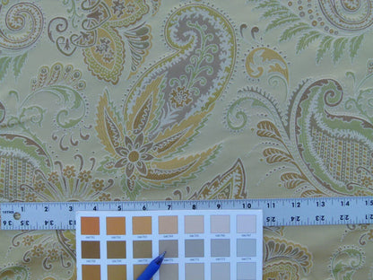 Scalamandre Douglas Fonthill Fern Gold Green Copper 100% Silk Paisley Old World Weavers MSRP USD 336/Y