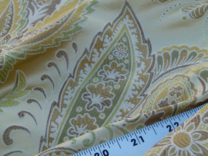 Scalamandre Douglas Fonthill Fern Gold Green Copper 100% Silk Paisley Old World Weavers MSRP USD 336/Y