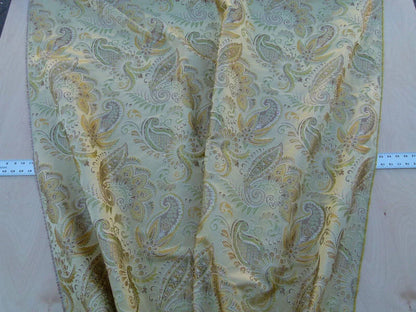 Scalamandre Douglas Fonthill Fern Gold Green Copper 100% Silk Paisley Old World Weavers MSRP USD 336/Y
