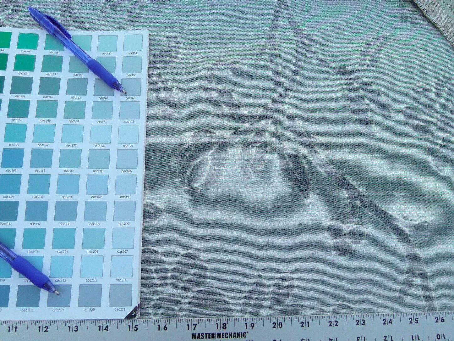 Scalamandre Romantic Sapporo Aqua Blue Brown Silk Linen Lampas MSRP USD 516/y Superb Weight! Vine