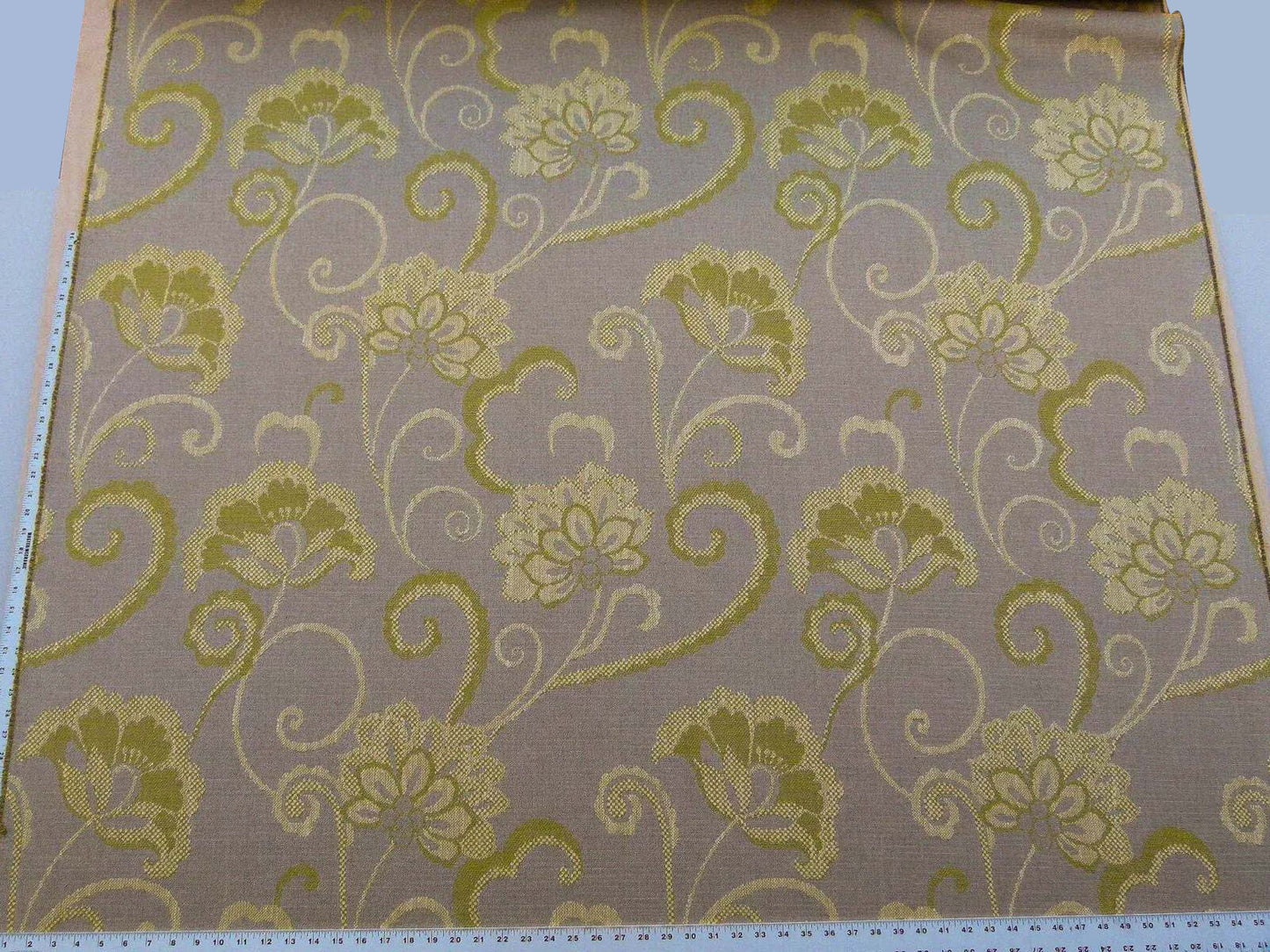 Scalamandre Slovenia Lime Green Large Crewel Flower Lampas Fr Italy Old World Weavers MSRP USD 290/Y