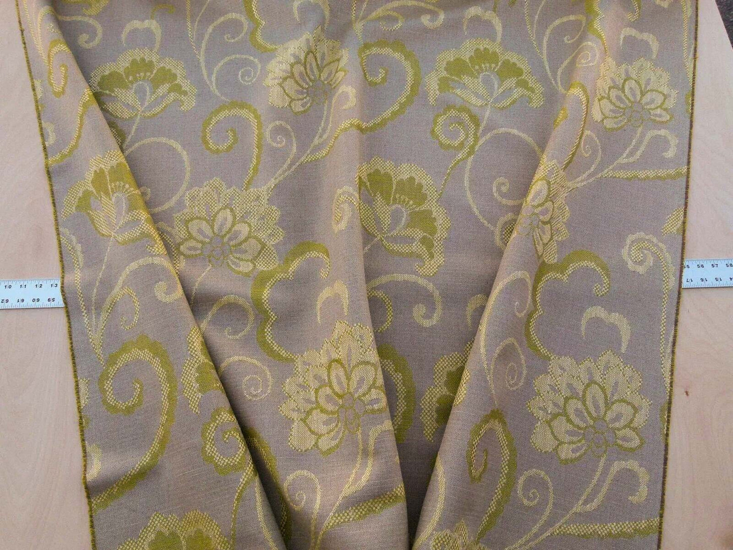Scalamandre Slovenia Lime Green Large Crewel Flower Lampas Fr Italy Old World Weavers MSRP USD 290/Y