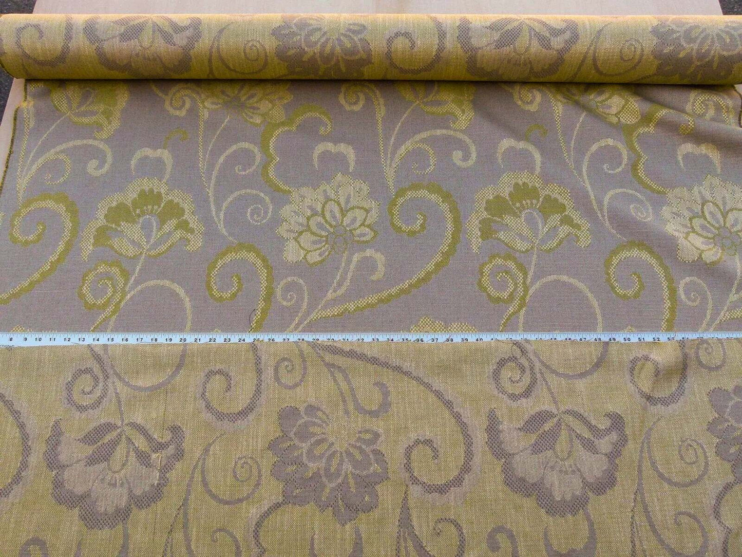 Scalamandre Slovenia Lime Green Large Crewel Flower Lampas Fr Italy Old World Weavers MSRP USD 290/Y