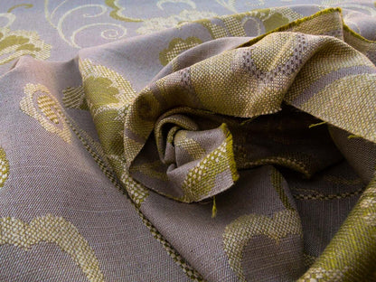 Scalamandre Slovenia Lime Green Large Crewel Flower Lampas Fr Italy Old World Weavers MSRP USD 290/Y