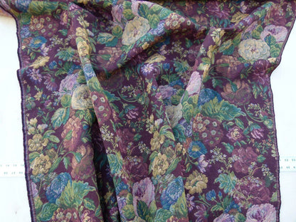 Scalamandre Veronica Wine Red Rembrandt Rose Carnation Bouquet Red Green Pink Blue Old World Weavers Traditional Flower Tapestry MSRP USD 188