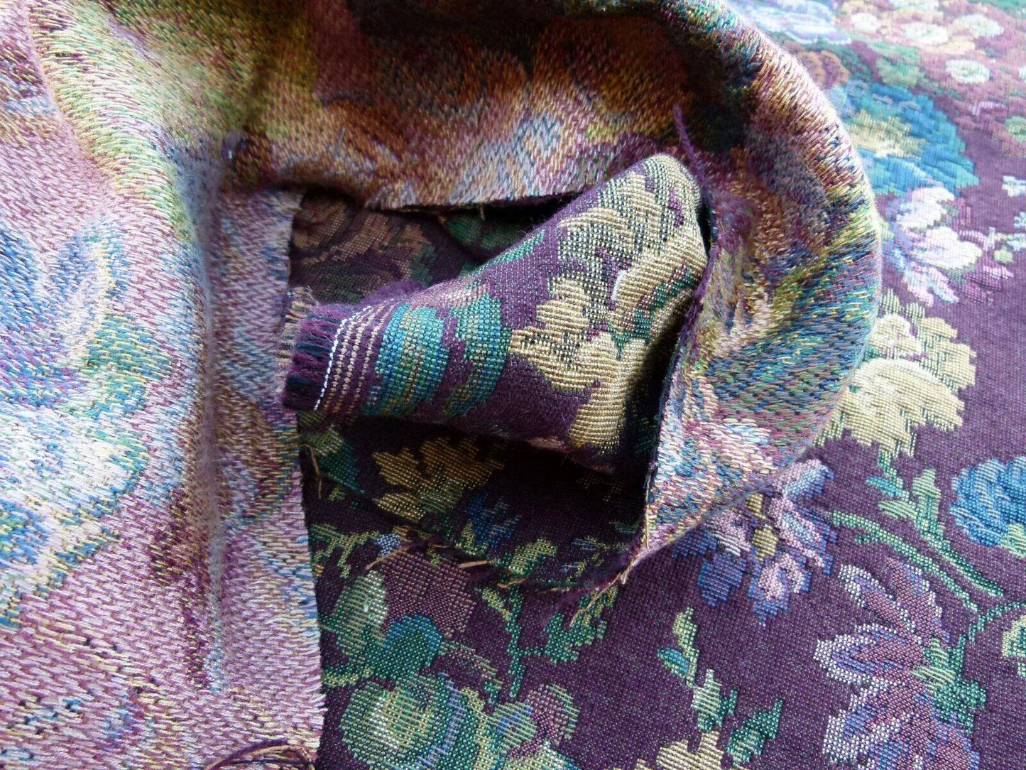 Scalamandre Veronica Wine Red Rembrandt Rose Carnation Bouquet Red Green Pink Blue Old World Weavers Traditional Flower Tapestry MSRP USD 188