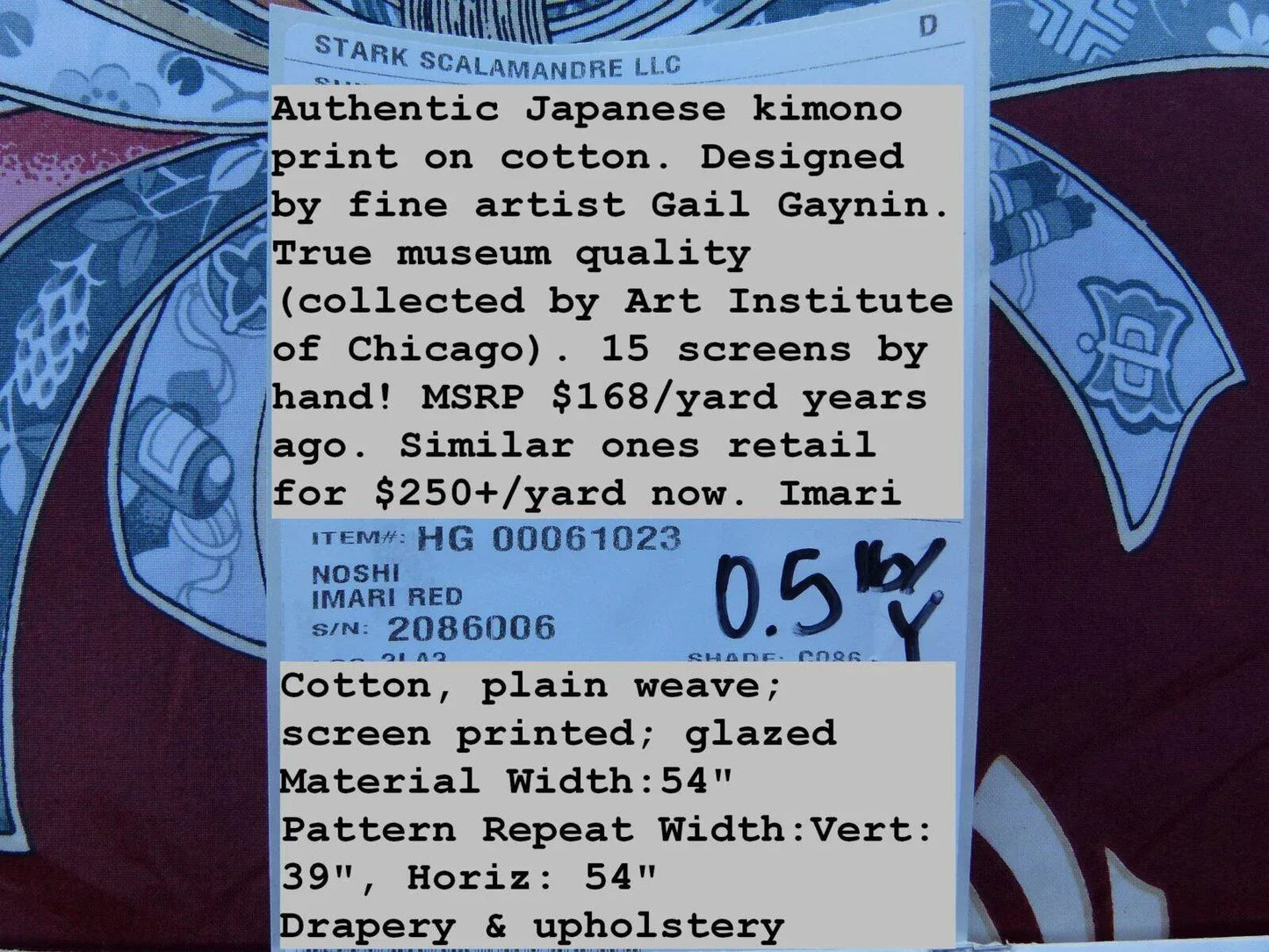 Scalamandre Museum Quality! Noshi Grey Watkinds Imari Red Japanese Kimono Inpsired Chintz Old World Weavers MSRP USD 168