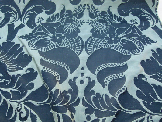 By Yard Scalamandre Old World Weavers Aspide Black Green Cornucopia Silk Reversible MSRP USD 522/Y