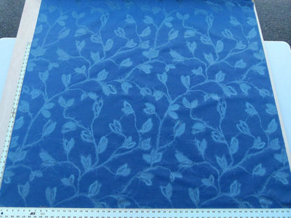 By Yard Scalamandre Gw Maharajah Midnight Blue Silk Linen Damask Reversible MSRP USD 348/Y