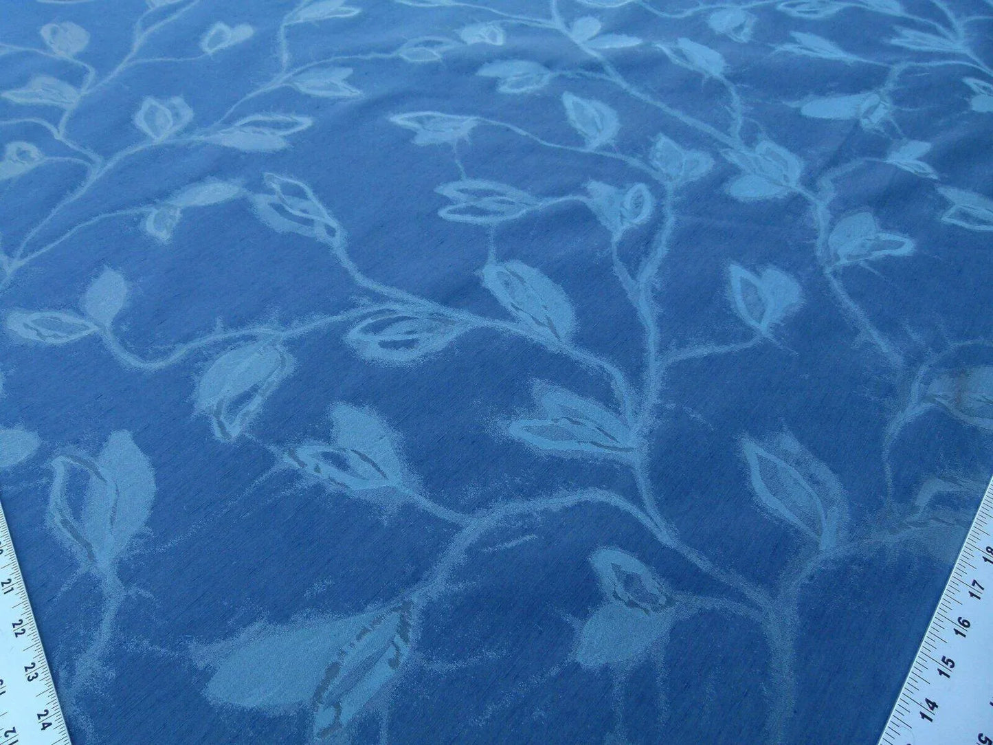 By Yard Scalamandre Gw Maharajah Midnight Blue Silk Linen Damask Reversible MSRP USD 348/Y