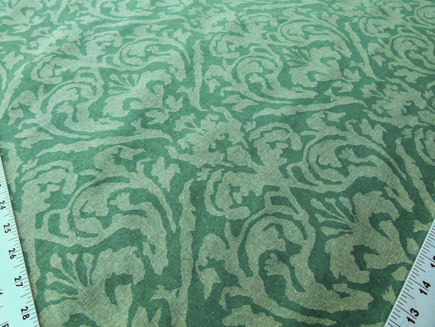Scalamandre Mazarino Damask Giada Green Jade Cotton Fonthill MSRP USD 132 Heavy Fonthill