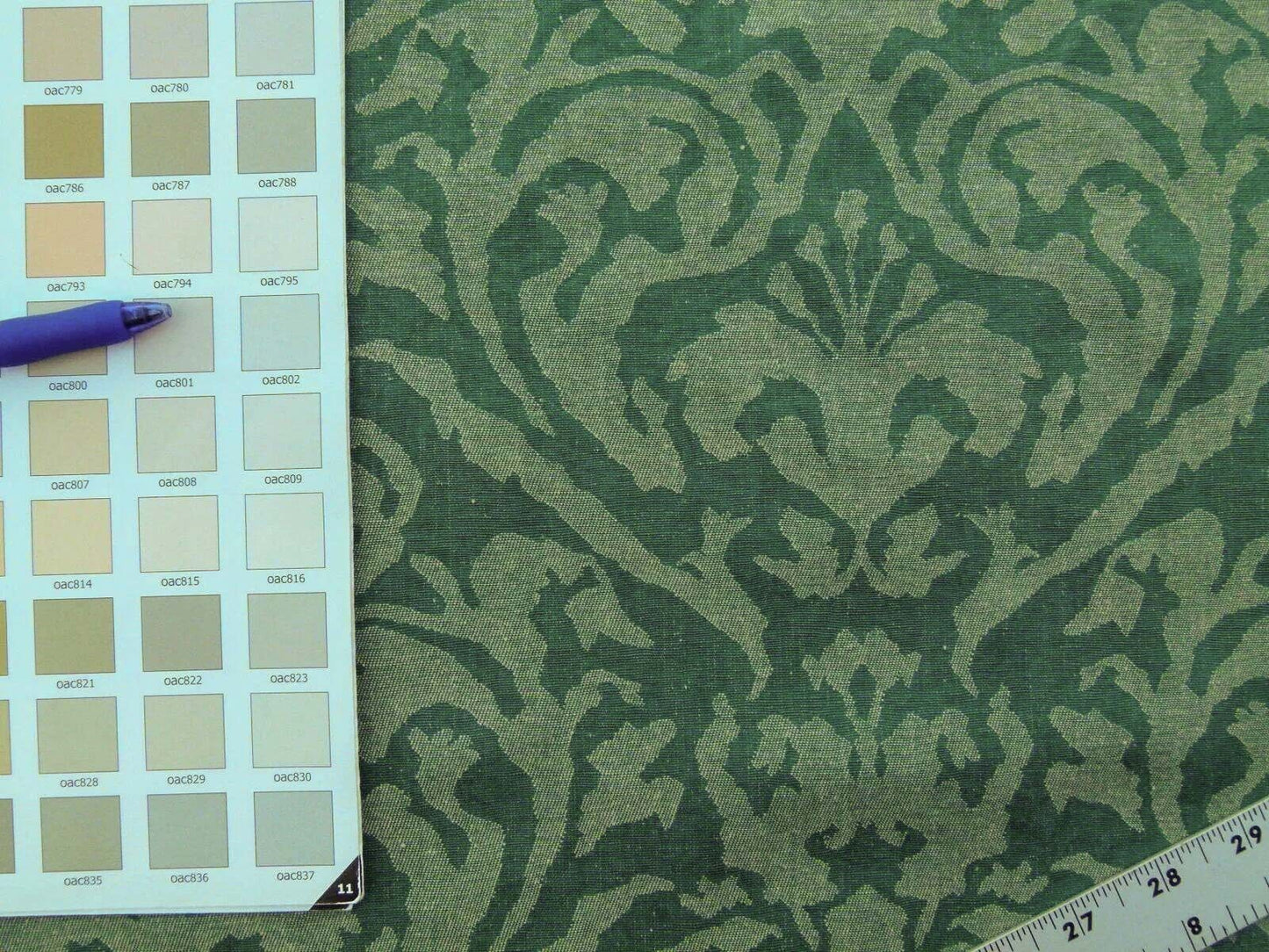 Scalamandre Mazarino Damask Giada Green Jade Cotton Fonthill MSRP USD 132 Heavy Fonthill