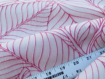 Scalamandre Sagamore Hill Coral Pink Silk Lampas Tropical Foliage Old World Weavers MSRP USD 492/Y