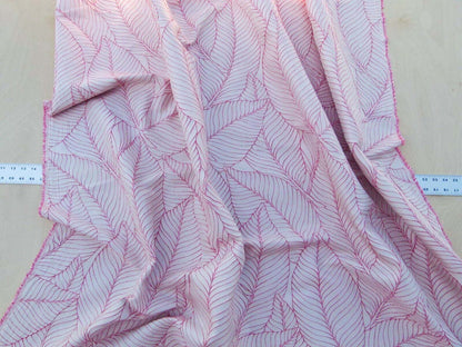 Scalamandre Sagamore Hill Coral Pink Silk Lampas Tropical Foliage Old World Weavers MSRP USD 492/Y