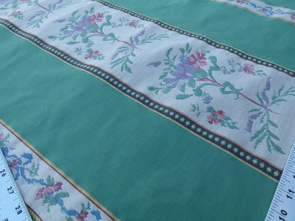 By Yd Scalamandre Fonthill Josephine  Multi/green White Cotton Floral Stripe MSRP USD 204/Y