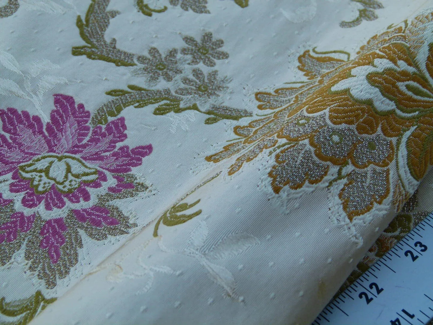 By Yd Scalamandre Old World Weavers Allegra Lampas II Candlelight Silk Oww Heavy MSRP USD 796/Y!