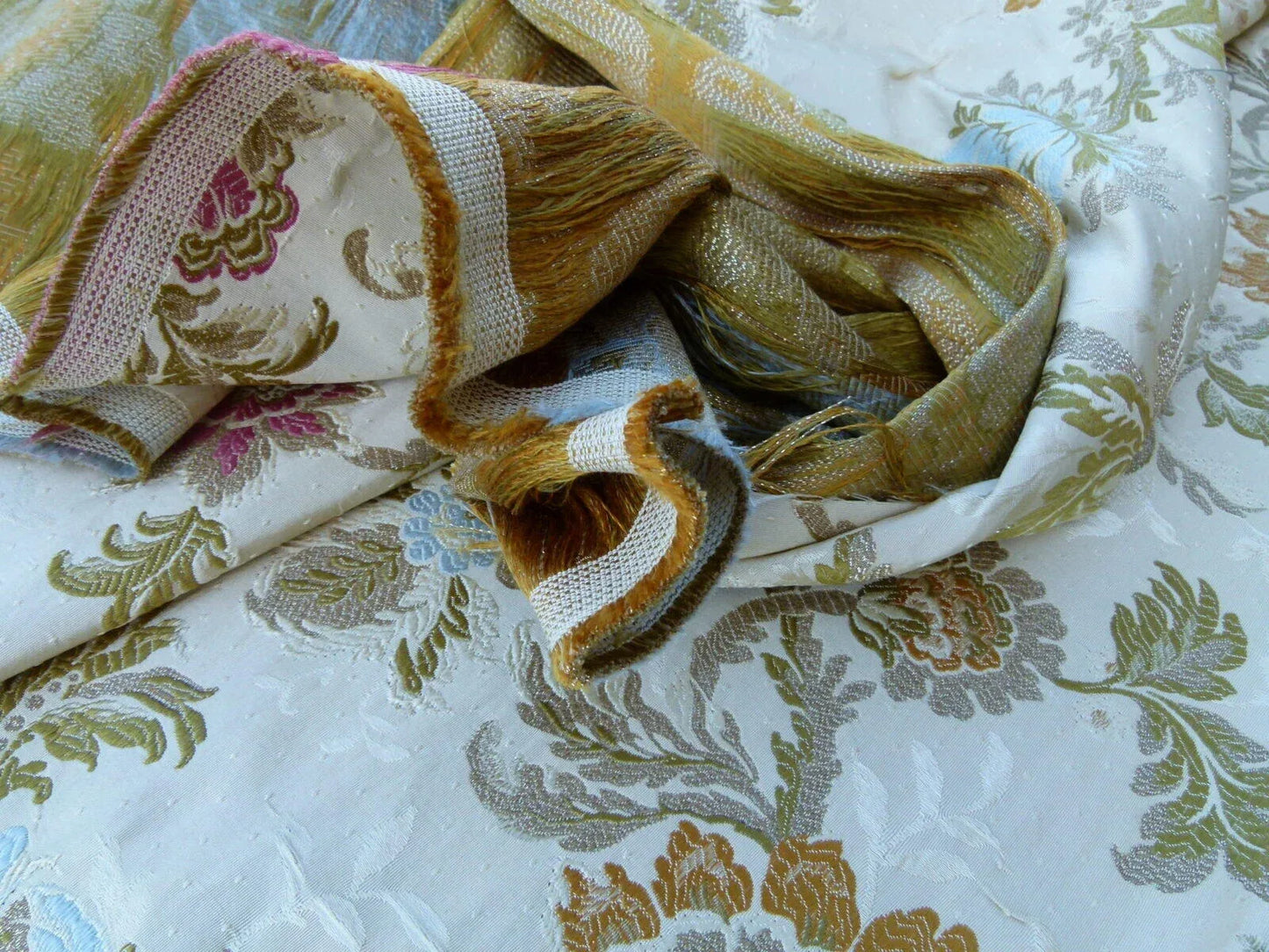 By Yd Scalamandre Old World Weavers Allegra Lampas II Candlelight Silk Oww Heavy MSRP USD 796/Y!