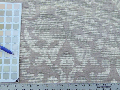 By Yard Scalamandre Old World Weavers Monte Solaro Mocha Beige Brown Tint of Pink Cotton Jacquard  Reversible MSRP USD 172/Y
