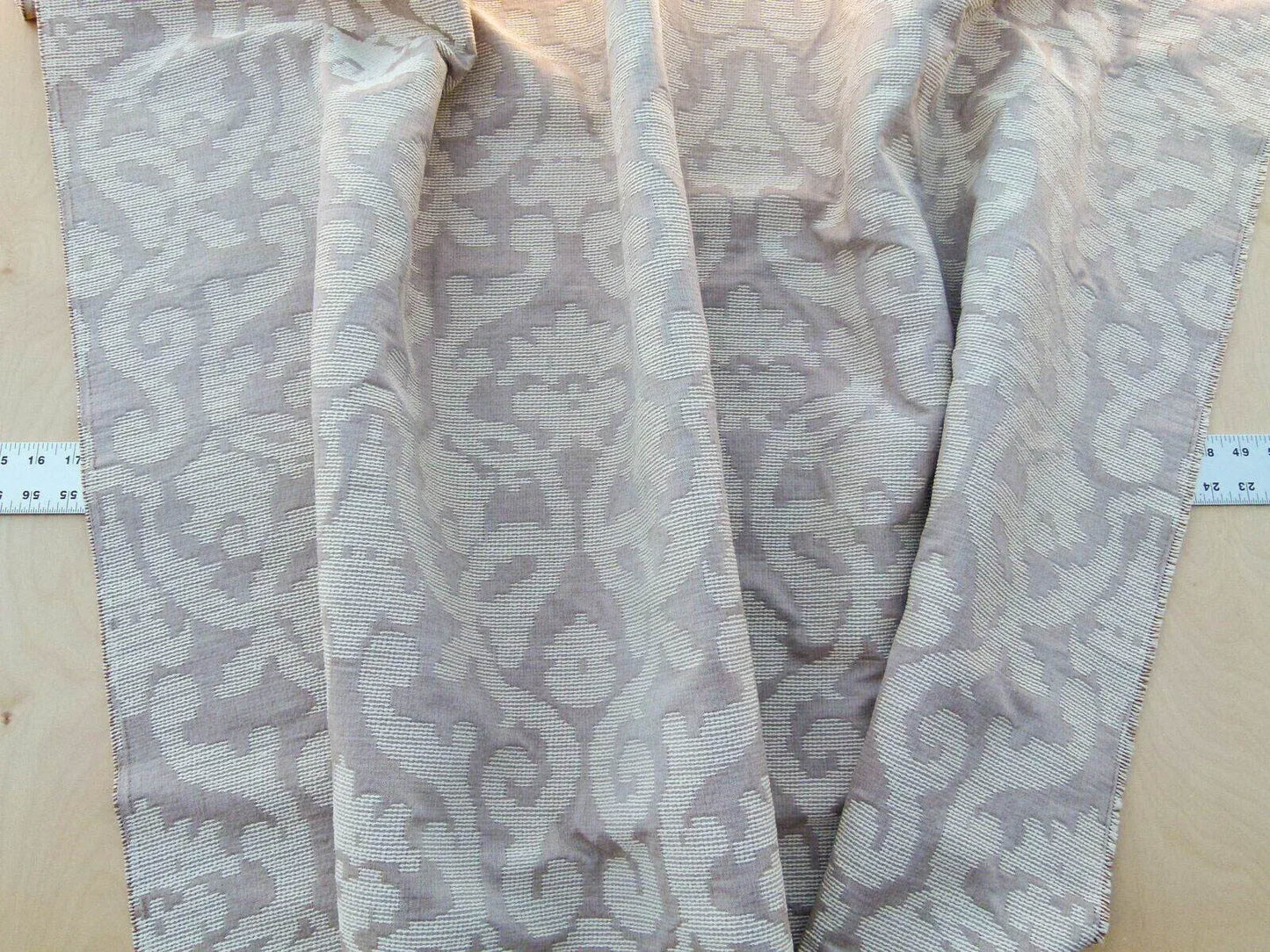 By Yard Scalamandre Old World Weavers Monte Solaro Mocha Beige Brown Tint of Pink Cotton Jacquard  Reversible MSRP USD 172/Y