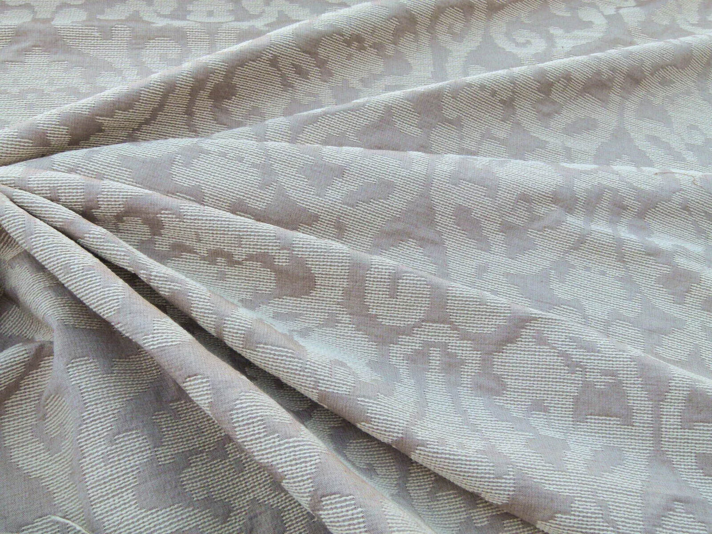 By Yard Scalamandre Old World Weavers Monte Solaro Mocha Beige Brown Tint of Pink Cotton Jacquard  Reversible MSRP USD 172/Y