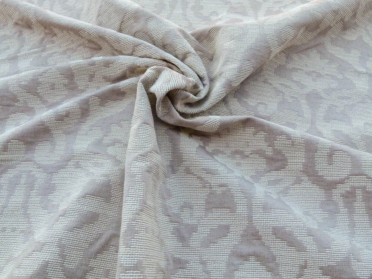 By Yard Scalamandre Old World Weavers Monte Solaro Mocha Beige Brown Tint of Pink Cotton Jacquard  Reversible MSRP USD 172/Y