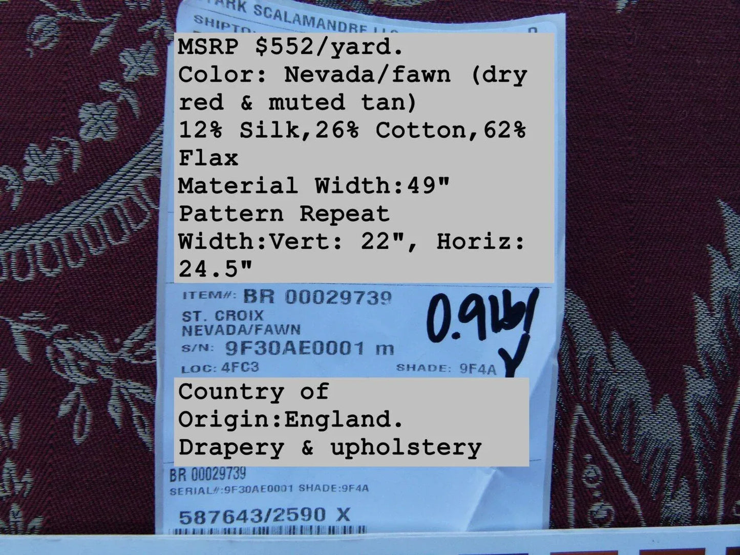 Scalamandre St. Croix Nevada Fawn Reversible - Red Tan - By The Yard