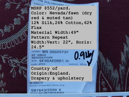 Scalamandre St. Croix Nevada Fawn Reversible - Red Tan - By The Yard