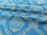 Scalamandre  Old World Weavers Cortona Damask Bleu Blue Tan Grey Watkins Renaissance Cotton Rayon