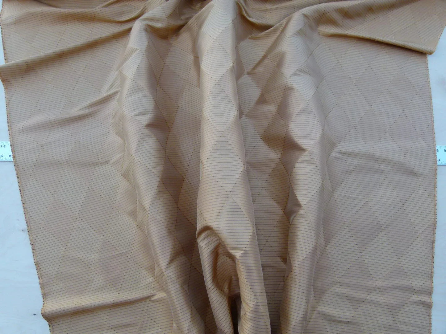 By Yd Scalamandre Forty Carats Copper Grey Watkins Silk Wool Jacquard Diamond Harlequin MSRP USD188/Y